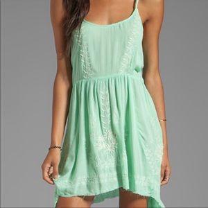 Free People Mint Green Handkerchief Slip Dress